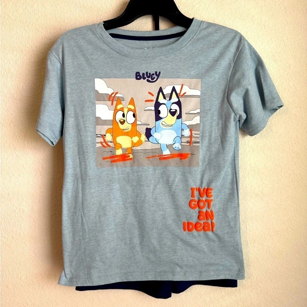 Bluey Boys Short Sleeve and shorts Matching Set - Blue size 10-NWT